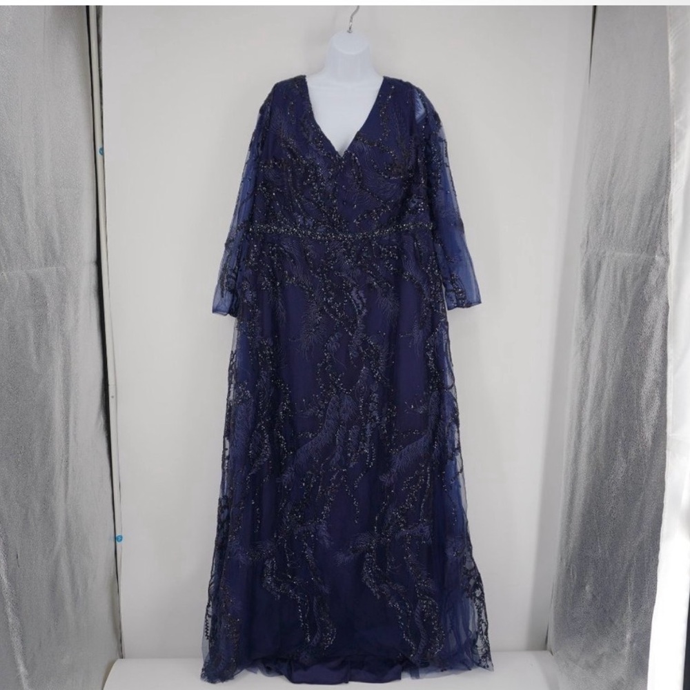 Mac Duggal Midnight Blue A-Line Dress Size 20
